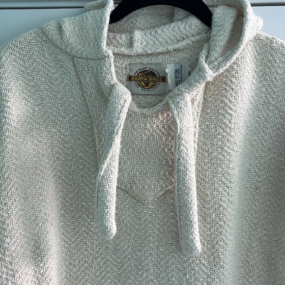 Earth Ragz Heavy hoodie beige Size Large woven pullover - Picture 3 of 7